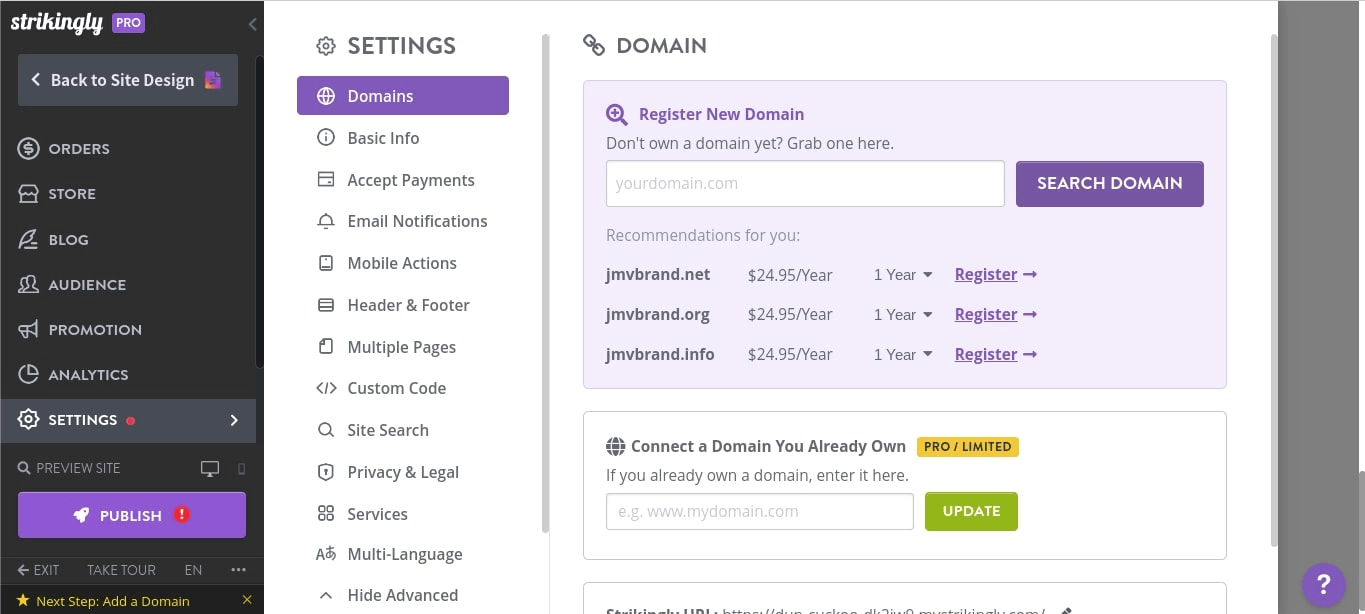 null domain-registration-on-Strikingly